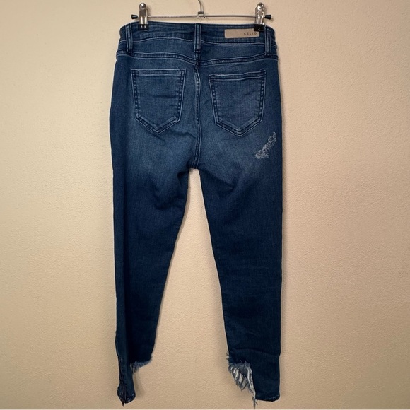 Cello Distressed High Rise Skinny Jeans With Ankle Zippers - Picture 4 of 16